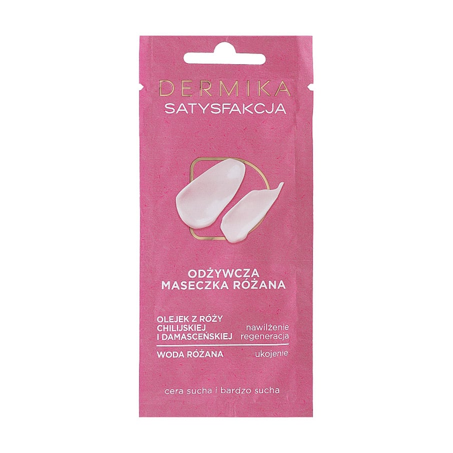 Живильна маска для обличчя Dermika Satisfaction Rose Nourishing Mask для сухої шкіри, 10 мл